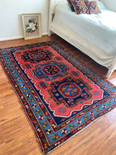 Load image into Gallery viewer, Turkish Caucasian Vintage Area Rug 4’9x7’1