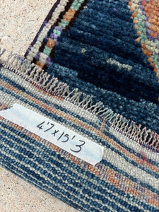 Vintage runner rug 4’7x15’3