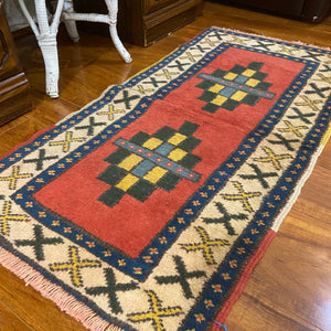 TRINA | Turkish handknotted vintage rug 4’2x2’11