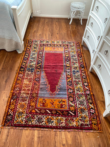 LOGAN Turkish Handknotted Vintage Rug| 5’7x3’7