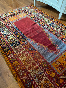 LOGAN Turkish Handknotted Vintage Rug| 5’7x3’7