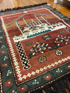 Turkish vintage handmade rug 2’10x3’7