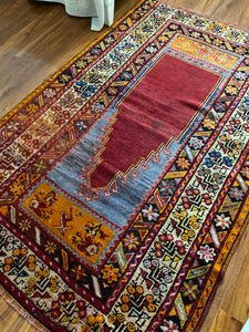 LOGAN Turkish Handknotted Vintage Rug| 5’7x3’7