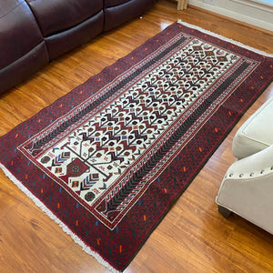 Turkish vintage small rug 73”x38”